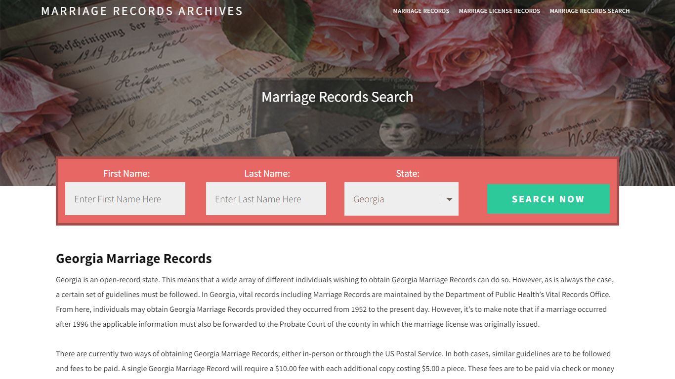 Georgia Marriage Records | Enter Name and Search | 14 Days Free